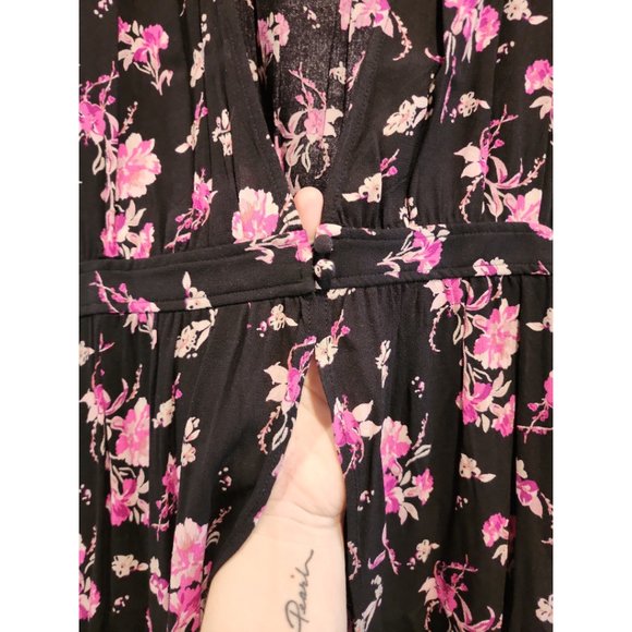 Floral Open Front Kimono Dress - Picture 2 of 6